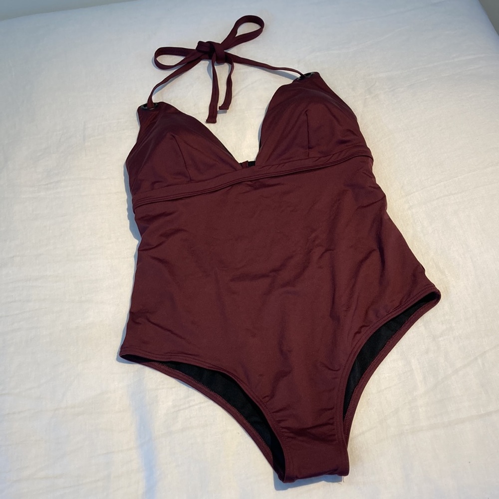 Mei L’ange one piece swimwear burgundy xl NWOT
